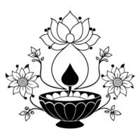 Flat Glossy background of floral arrangements for Labh Pancham Clean Set 2 vector