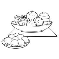 Flat Glossy background of Labh Pancham sweets and treats Clean Set 2 vector