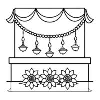 Flat Glossy background of Labh Pancham garland making Clean vector