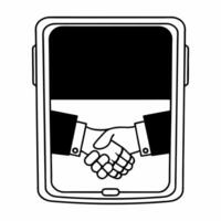 Flat Glossy Background with Business Handshake and Payment Icons Clean vector