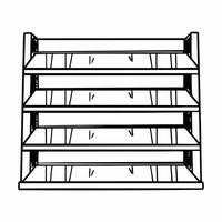 Flat Glossy Background with Product Display Shelves Clean vector