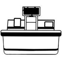 Flat Glossy Checkout Station with Coupon Integration Clean vector