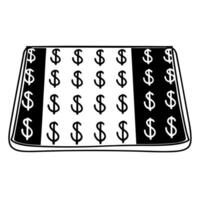 Flat Glossy Cash Flow Background with Shimmering Dollar Signs Clean vector