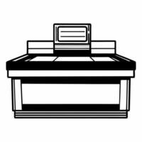 Flat Glossy Checkout Counter with Coupon Display Clean vector