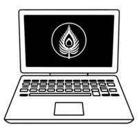 Flat Glossy desktop monitor with holographic financial dashboards and currency symbols Clean vector