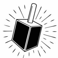 Flat Glossy dreidel floating on a futuristic grid background with copy space Clean vector