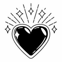 Flat Glossy holographic heart with glowing rights symbols copy space Clean vector