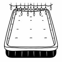 Flat Glossy ice rink with festive lights and copy space Clean vector