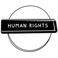 Flat Glossy orange background with glowing human rights text copy space for rights advocacy Clean vector