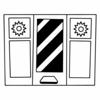 Flat Glossy Retail Window Display with Sale Stickers Clean vector