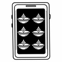 Flat Glossy smartphone with holographic cocktail shaker floating beside isolated on white Clean Set 4 vector