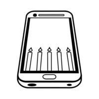Flat Glossy smartphone with holographic cocktail shaker floating beside isolated on white Clean Set 8 vector