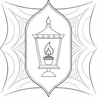 Flat Glowing abstract art of a digital lamp with Labh Pancham motifs Clean Set 2 vector