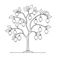 Flat Glowing abstract art of a digital tree with Labh Pancham fruits Clean Set 4 vector