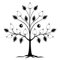 Flat Glowing abstract art of a digital tree with Labh Pancham fruits Clean Set 3 vector