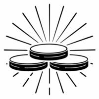 Flat Glowing Abstract Coins in Digital Space Clean vector