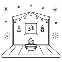Flat Glowing abstract design of a digital balance with Labh Pancham symbols Clean Set 3 vector