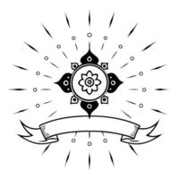 Flat Glowing abstract digital art of Labh Pancham with sacred symbols Clean vector