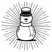Flat Glowing abstract figure building a snowman with radiant elements Clean vector