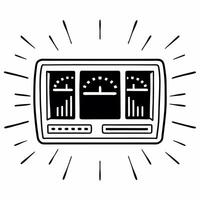 Flat Glowing abstract financial dashboard with fluctuating data streams Clean vector