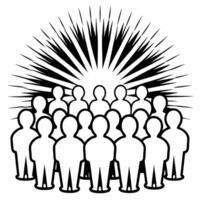 Flat Glowing digital abstract crowd of people symbolizing diversity on Human Rights Day Clean vector