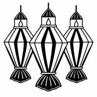 Flat Glowing Diwali lanterns with holographic floating candles and celebration flags isolated on white with copy space Clean vector