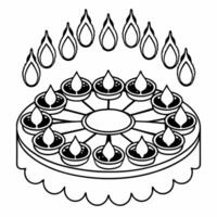 Flat Glowing Diwali lantern with swirling light patterns suspended mid air isolated on a white background Clean vector