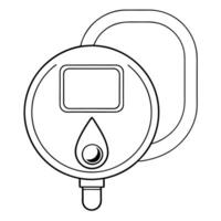 Flat Holographic blood glucose monitor and blue circle with copy space concept as A glossy and futuristic photo featuring a holographic blood glucose monitor and a blue circle both Squre Set 2 vector