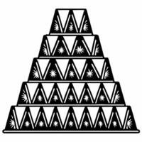 Flat Holographic Champagne Pyramid concept as Medium shot of a holographic champagne pyramid with glowing glasses set against a plain white background with copy space Camera highl Squre vector
