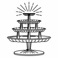 Flat Holographic Champagne Flute Tower concept as Medium shot of a holographic champagne flute tower with glowing glasses set against a plain white background with copy space Came Squre vector