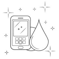 Flat Holographic diabetes care app and blood sugar test strips concept as A sleek and glossy image featuring a holographic diabetes care app interface and blood sugar test strips b Squre Set 2 vector