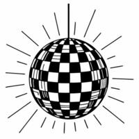 Flat Holographic Disco Ball concept as Close up of a holographic disco ball emitting glowing light beams against a plain white background with copy space Camera captures the mesme Squre vector