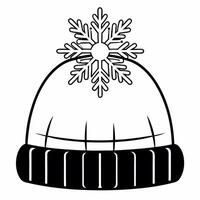 Flat Holographic snowflake and glowing winter hat with copy space concept as A holographic snowflake floats beside a glowing winter hat isolated on a white background This clean a Squre vector