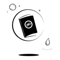 Flat Hovering diabetes awareness booklet and blue circle symbol concept as A sleek and modern design featuring a diabetes awareness booklet paired with the blue circle symbol both Squre vector