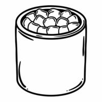 Flat Hot chocolate mug with marshmallows on white concept as A cozy mug of hot chocolate with marshmallows vectorized and isolated on a white background The minimalistic de Squre vector