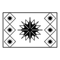Flat Isolated Abstract Rangoli and Star Elements concept as A sleek design featuring an abstract Rangoli pattern combined with star shaped elements both isolated on a white Squre vector