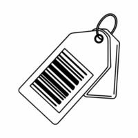 Flat Isolated Barcode and Price Tag Icons concept as A sleek illustration featuring barcode and price tag icons isolated on a white background The design is ideal for retai Squre vector