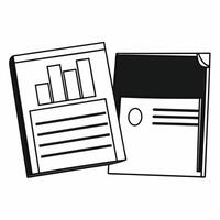 Flat Isolated Business Report and Graph Icon concept as A minimalist featuring a business report alongside a graph icon isolated on a white background The design is ideal f Squre vector