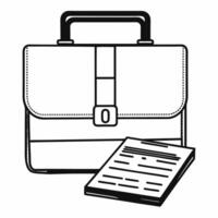 Flat Isolated Business Briefcase and Invoice concept as A professional featuring a business briefcase paired with an invoice isolated on a white background The design is pe Squre vector