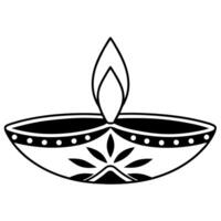 Flat Isolated Diya Lamp and Rangoli Pattern concept as An abstract featuring a traditional Diya lamp and a detailed Rangoli pattern isolated on a white background The desig Squre vector