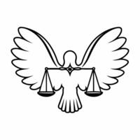 Flat Isolated dove with glowing scales of justice symbolizing peace and fairness for Human Rights Day concept as A of a peace dove holding glowing scales of justice isolated Squre vector