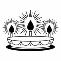 Flat Isolated Diya and Sparklers concept as A illustration combining a traditional Diya lamp with abstract sparklers isolated on a white background The design is min Squre vector