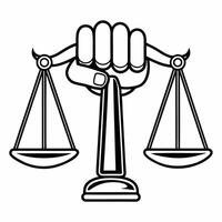 Flat Isolated hand holding scales of justice symbolizing fairness for Human Rights Day concept as A of a hand holding scales of justice isolated on a white background symbol Squre vector