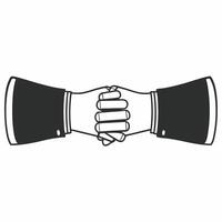 Flat Isolated handshake icon symbolizing unity and collaboration for Human Rights Day concept as A of two hands shaking isolated on a white background symbolizing unity coll Squre vector