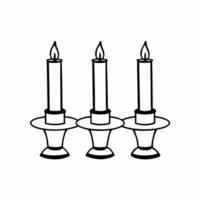 Flat Isolated Hanukkah candles with reusable holders on white background concept as A set of Hanukkah candles placed in reusable holders isolated on a white background Perfect for Squre vector