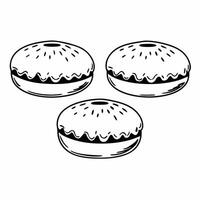 Flat Isolated Hanukkah donuts on white background concept as Hanukkah donuts isolated on a white background representing traditional holiday food Ideal for infographics on Hanukka Squre vector