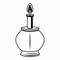 Flat Isolated Hanukkah oil jug with flame on white background concept as An isolated Hanukkah oil jug with a glowing flame symbolizing the miracle of Hanukkah placed on a white bac Squre vector