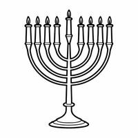 Flat Isolated menorah and dreidel combination on white background concept as A menorah and a dreidel isolated together on a white background ideal for combining both symbolic eleme Squre vector