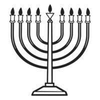 Flat Isolated menorah with glowing candles on white background concept as A simple isolated menorah with glowing candles on a white background Ideal for infographics or educationa Squre vector