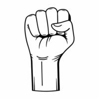 Flat Isolated raised fist icon symbolizing activism and justice for Human Rights Day concept as A bold of a raised fist isolated on a white background symbolizing activism s Squre vector